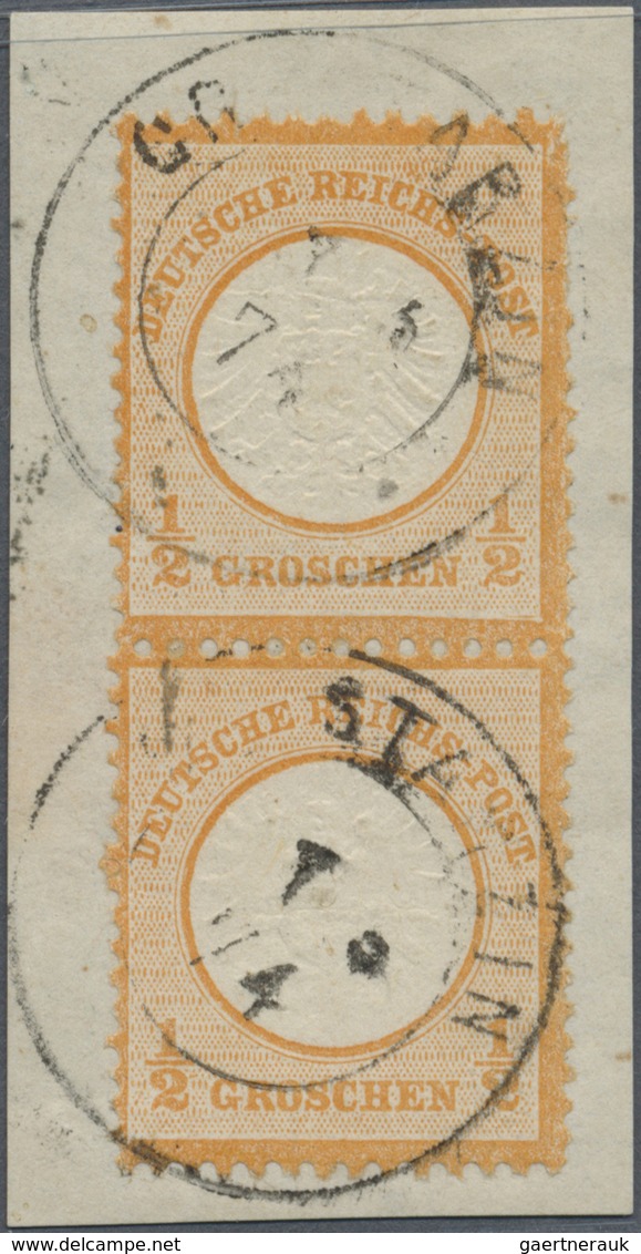 Brfst Deutsches Reich - Brustschild: 1872, 1/2 Groschen Im Senkr. Paar Auf Briefstück Entwertet Mit NDP-K2 - Neufs