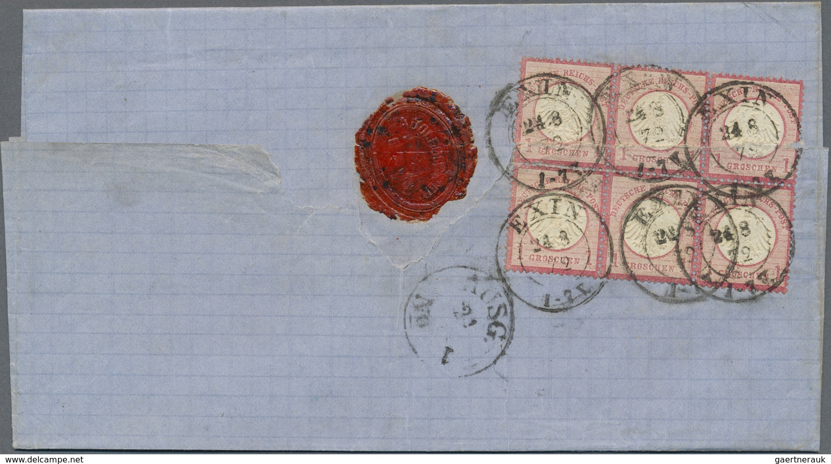 Br Deutsches Reich - Brustschild: 1872, Grosser Schild 1 Gr. Im Sechser-Block + Einzelmarke Auf Express - Nuovi