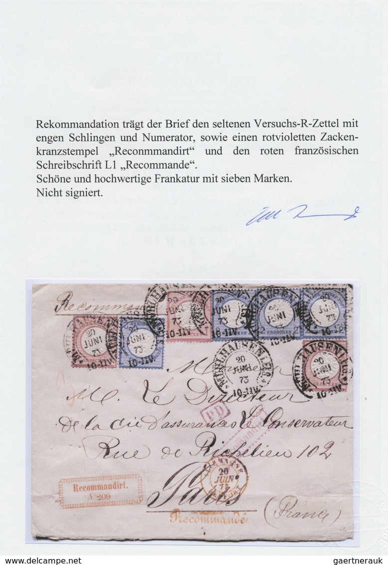 Br Deutsches Reich - Brustschild: 1872, 1 Groschen Karmin Und 2 Groschen Grau Ultramarin, Insgesamt 7 W - Neufs