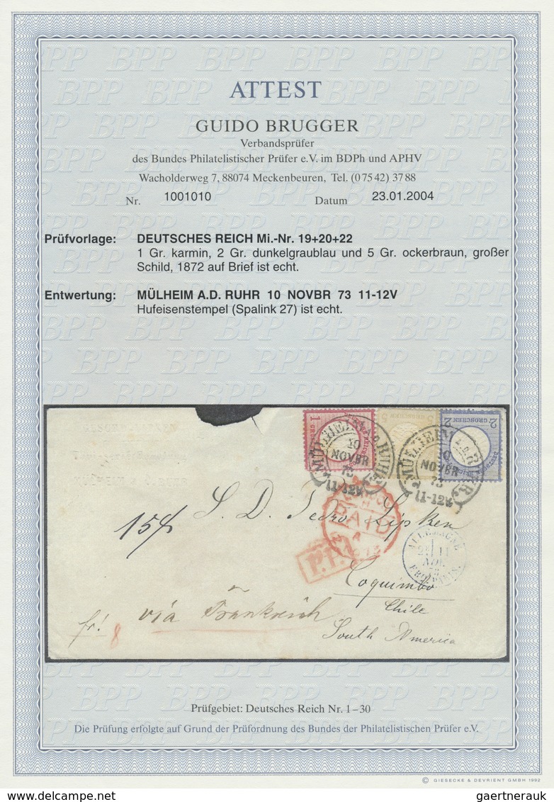 Br Deutsches Reich - Brustschild: 1872, Großer Schild 1 Gr., 2 Gr., 5 Gr. Auf Brief Von "MÜLHEIM A.D.RU - Neufs