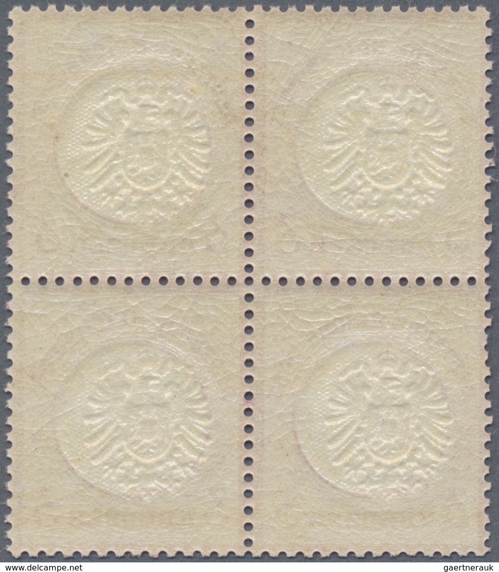 ** Deutsches Reich - Brustschild: 1872, 3 Kr. Perfekt Zentrierter Luxus-Block, Variante: Adlerprägung E - Neufs