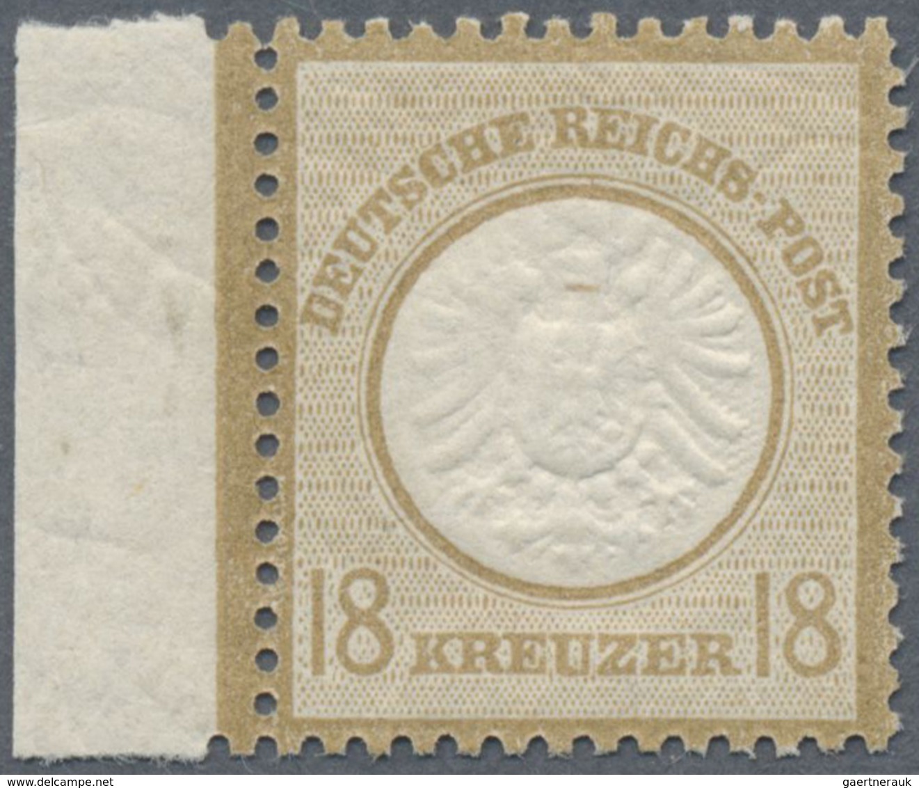 ** Deutsches Reich - Brustschild: 1872, 18 Kreuzer, Perfekt Zentriertes Linkes Luxusrandstück - Neufs