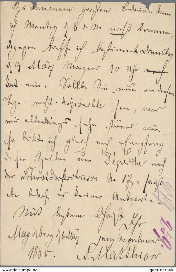 GA Deutsches Reich - Pfennige: 5 Pfge. Und 2x 10 Pfge. Auf Ganzsachenkarte 5 Pfg. Violett Entwertet 188 - Lettres & Documents