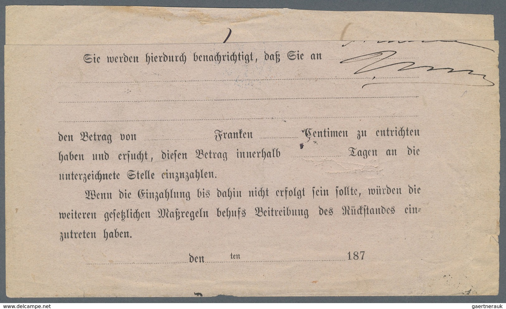 Br Deutsches Reich - Pfennige: 1875/79, 10 Pfennige Rot Auf Drucksache Nach Belgien, Entwertet Mit K1 « - Briefe U. Dokumente