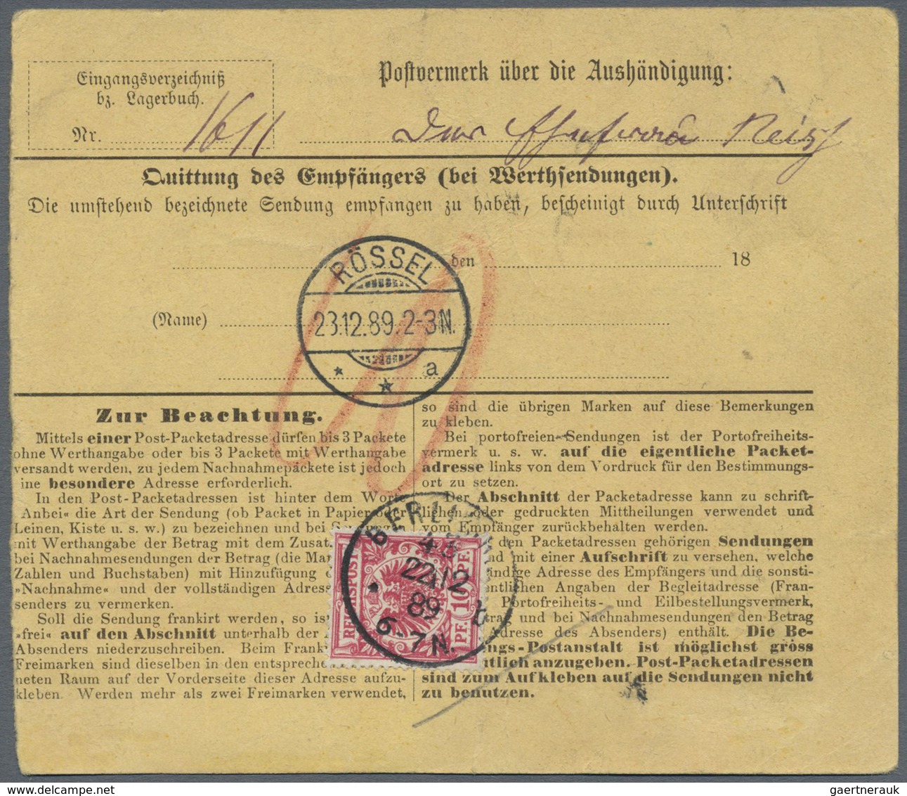 Br Deutsches Reich - Pfennige: 1875, 2 M. Mittelrosalila Mit Zwischenstegansatz Rechts Sowie Krone/Adle - Storia Postale