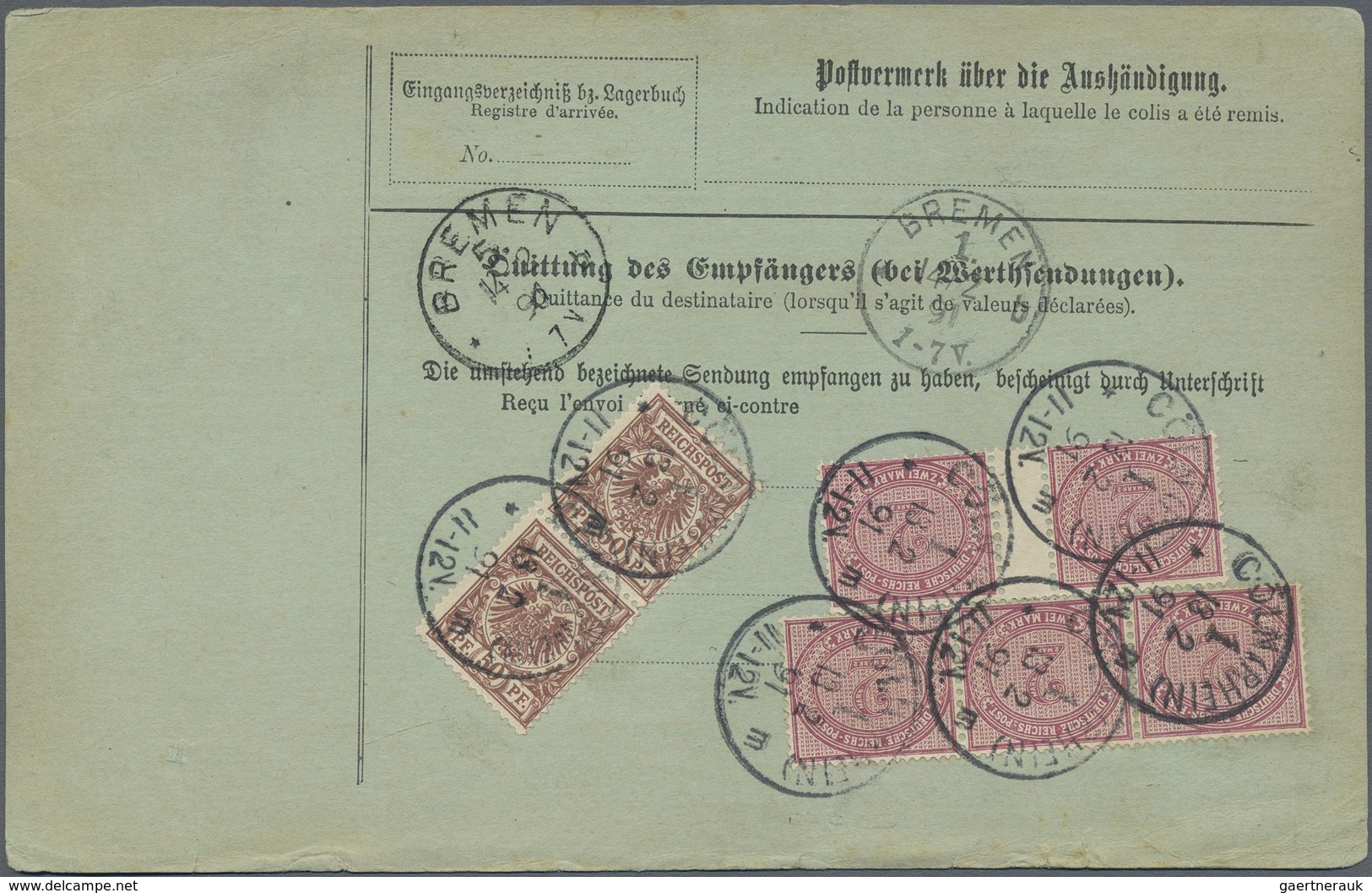 Br Deutsches Reich - Pfennige: 1875, 2 M. Braunpurpur Im Senkrechten Zwischenstegpaar Und Waagerechten - Lettres & Documents