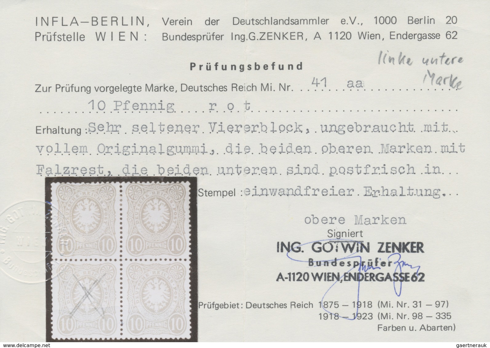 ** Deutsches Reich - Pfennig: 1881/1884, 10 Pfg. Reichsadler Im Oval, Rosarot (dunkelgelblichorange), P - Ungebraucht