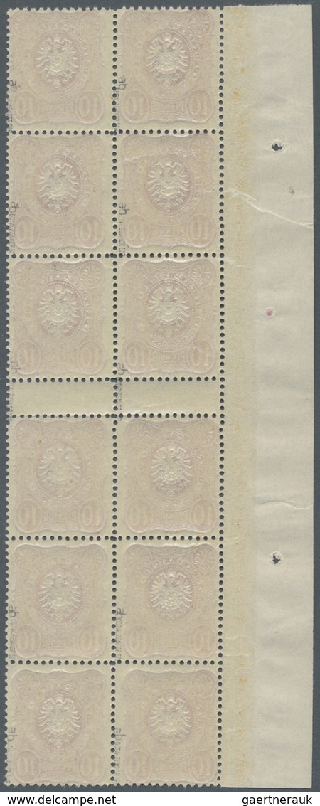 ** Deutsches Reich - Pfennig: 1880, 10 Pfg. Lebhaftrosa Frühauflage Im Senkrechten 12er-Block Mit Zwei - Neufs