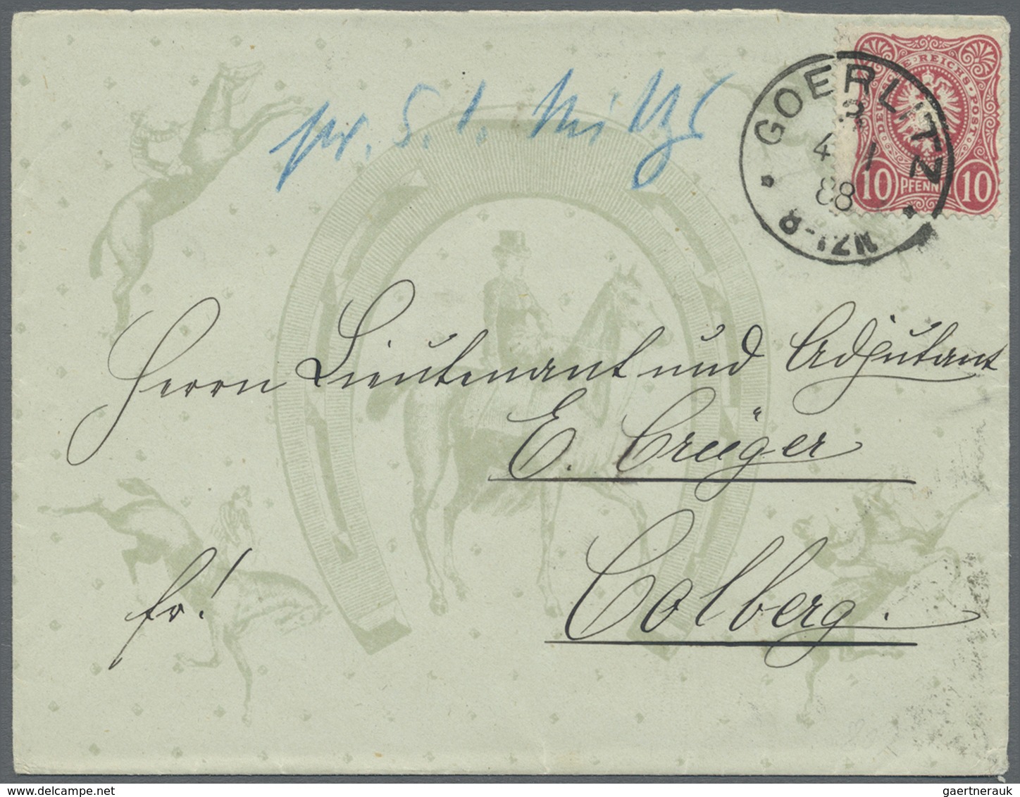 Br Deutsches Reich - Pfennig: 1888. Brief Der 1. Gewichts-Stufe Von "Goerlitz 4.1.88" Nach Colberg. Sch - Ungebraucht