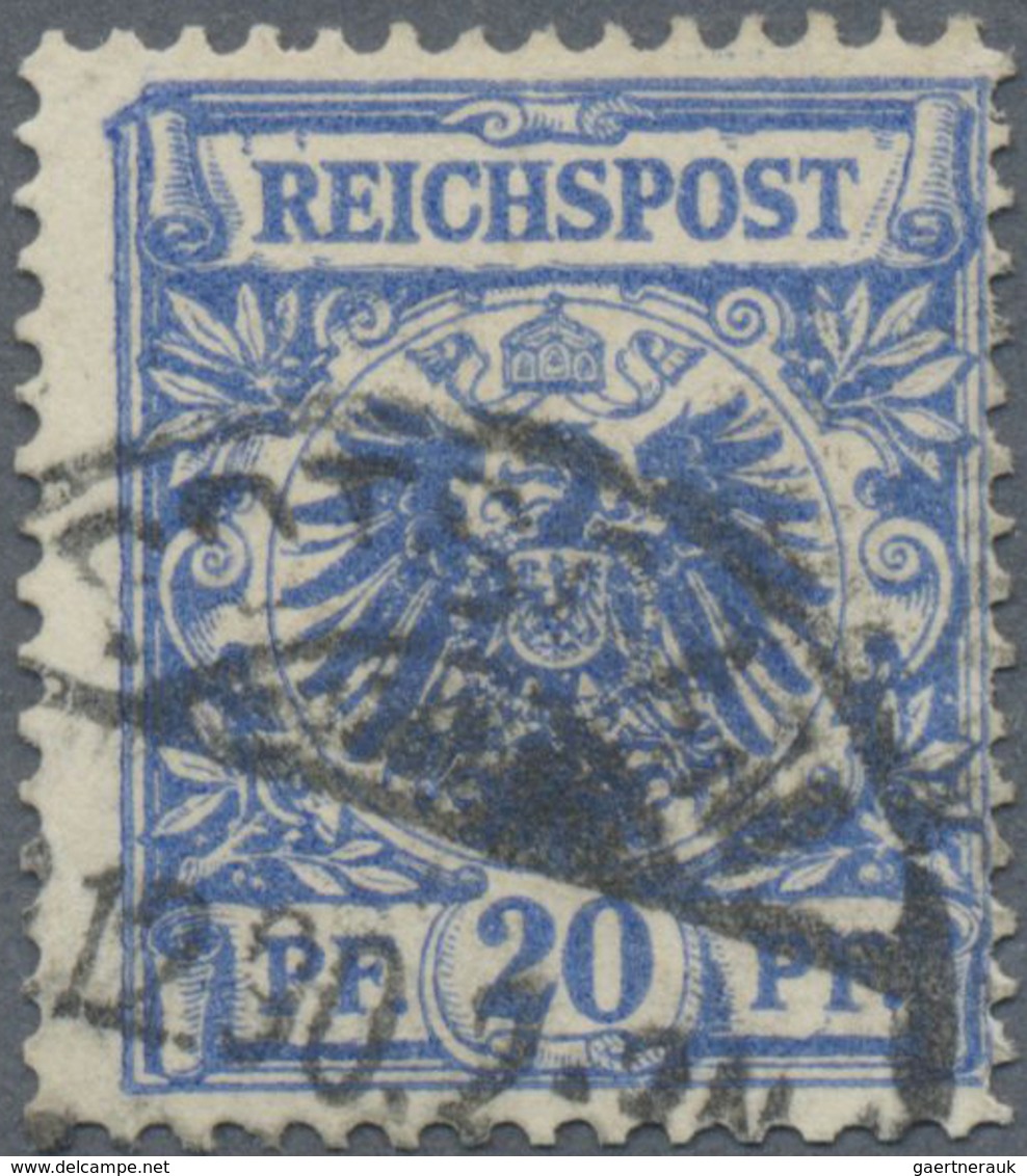 O Deutsches Reich - Krone / Adler: 1889: 20 Pfg Ultramarinblau Mit Sehr Seltenem Plattenfehler "Linke - Ungebraucht