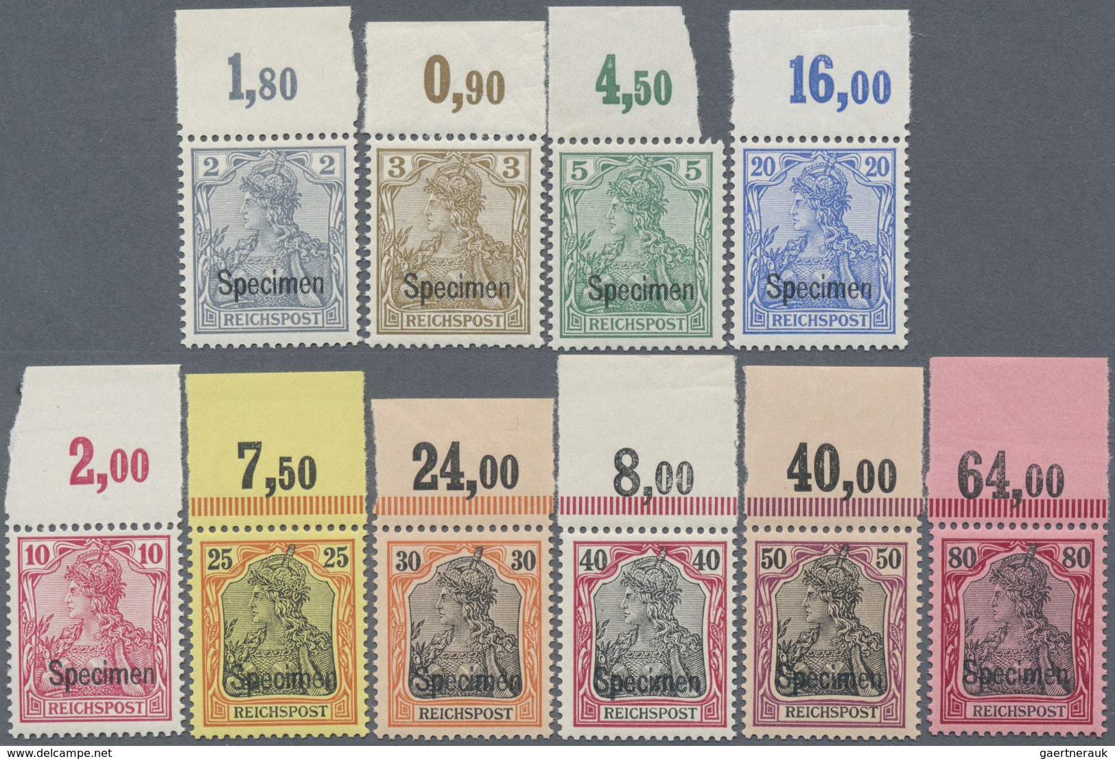 ** Deutsches Reich - Germania: 1900, Schneeweißer Ungefalteter Luxus-Oberrand-Satz, Mi. 1.400.-E, Fotoa - Unused Stamps