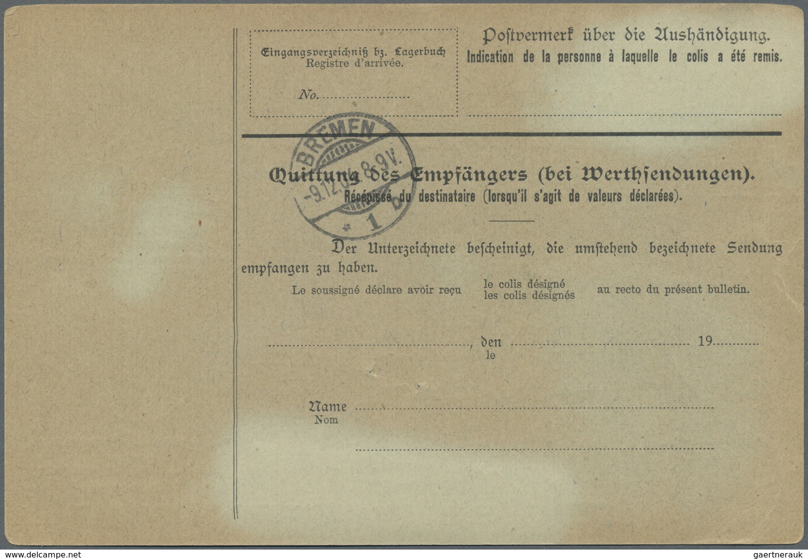 Br Deutsches Reich - Germania: 1902, 50 Pf Germania, 4 Stück (2 Senkr. Paare) Als MeF Auf Paketkarte Vo - Nuovi