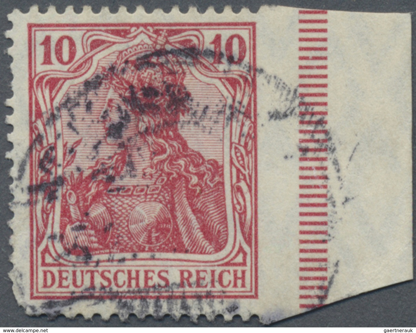 O Deutsches Reich - Germania: 1905, 10 Pfg. Germania Im Friedensdruck Dunkelkarminrot, Lilabraun Quarz - Neufs