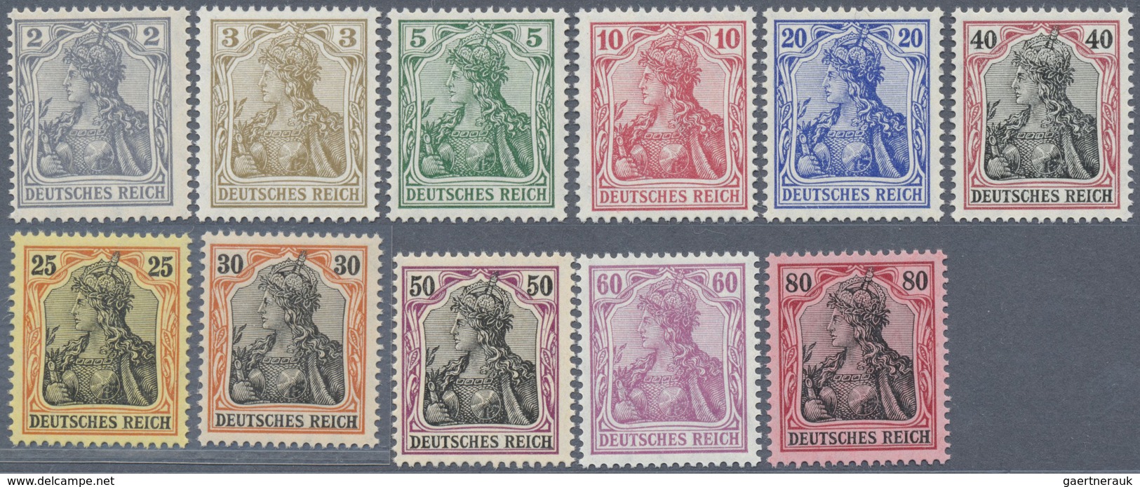 ** Deutsches Reich - Germania: 1905, Schneeweiße Unsignierter Luxussatz, Mi. 1.850.- E - Nuovi