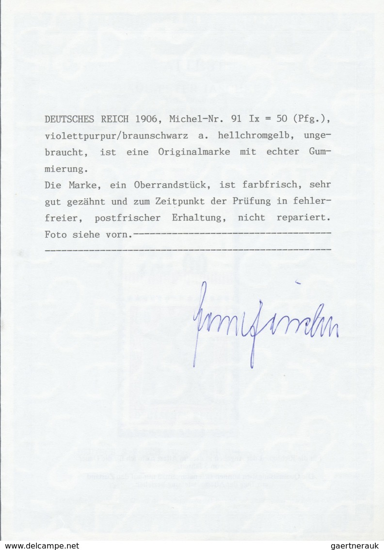 ** Deutsches Reich - Germania: 1905, 2 - 80 Pfg. Germania-Friedensdruck, Schneeweißer Postfrischer Luxu - Ungebraucht