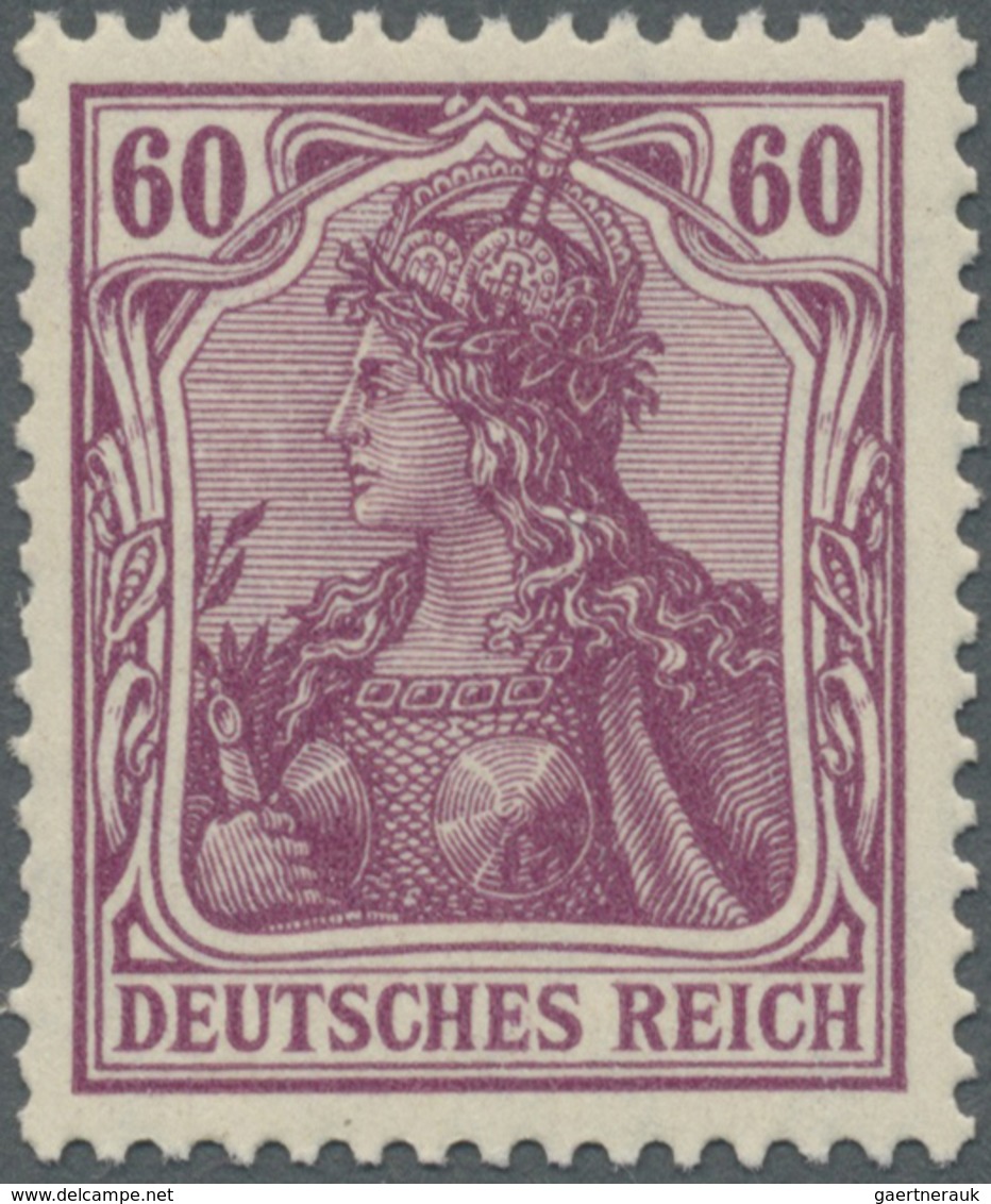 ** Deutsches Reich - Germania: 1911, 60 Pf Friedensdruck In Dunkelrötlichlila, Postfrisch, FA Jäschke-L - Nuovi