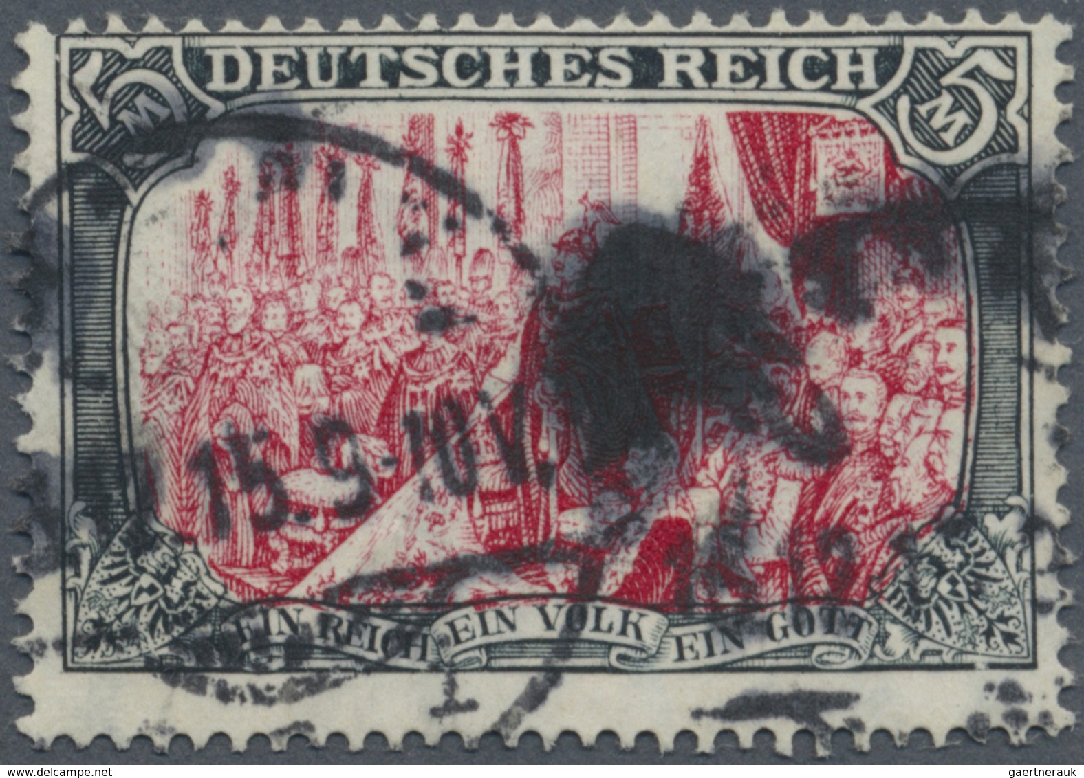 O Deutsches Reich - Germania: 1905, 5 Mark Schwarz/rot,  Sog. MINISTERDRUCK, Gebraucht Mit Datumbrücke - Nuovi