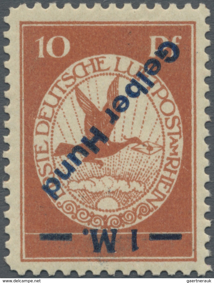 ** Deutsches Reich - Germania: 1912, 1 M. Gelber Hund Mit Kopfstehendem Aufdruck, Postfrisches Kabinett - Neufs