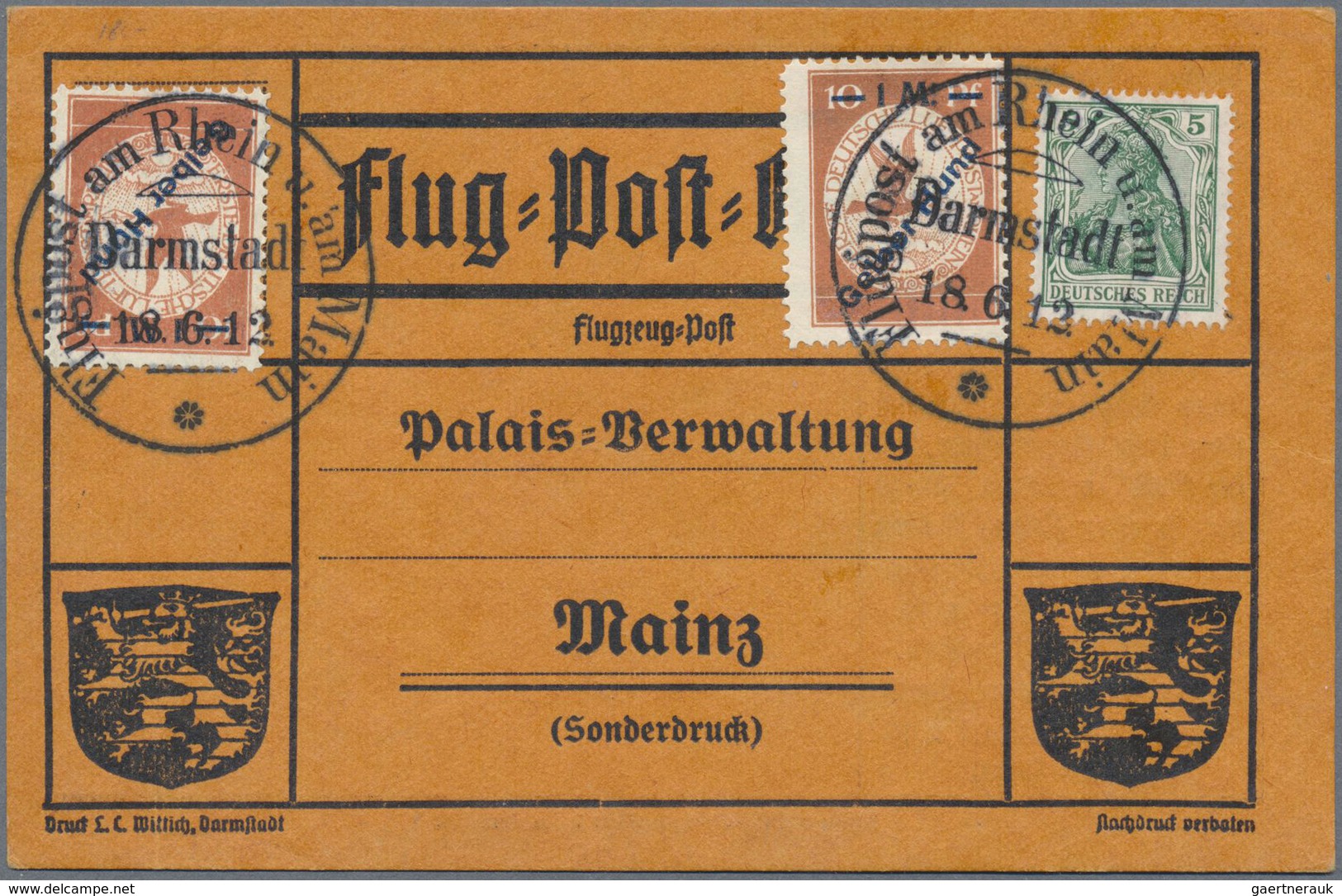 Br Deutsches Reich - Germania: 1912, "Flugpost Am Rhein Und Am Main" 2x 10 Pfg. Flugpost Und Glasklare - Neufs