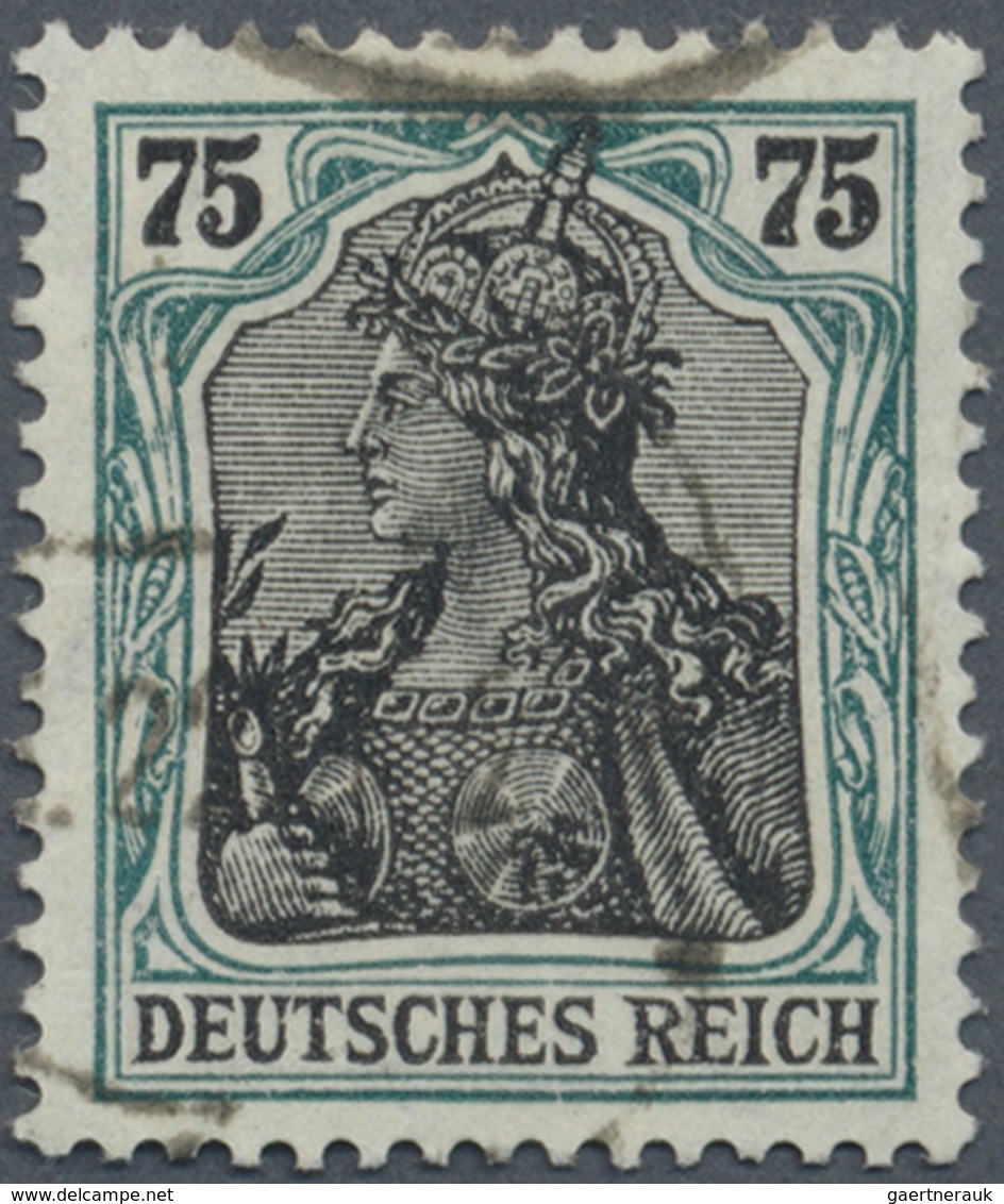 O Deutsches Reich - Inflation: 1919, Freimarke Germania, 75 Pf Gut Gezähnt Und Gestempelt Mit Fehlfarb - Storia Postale