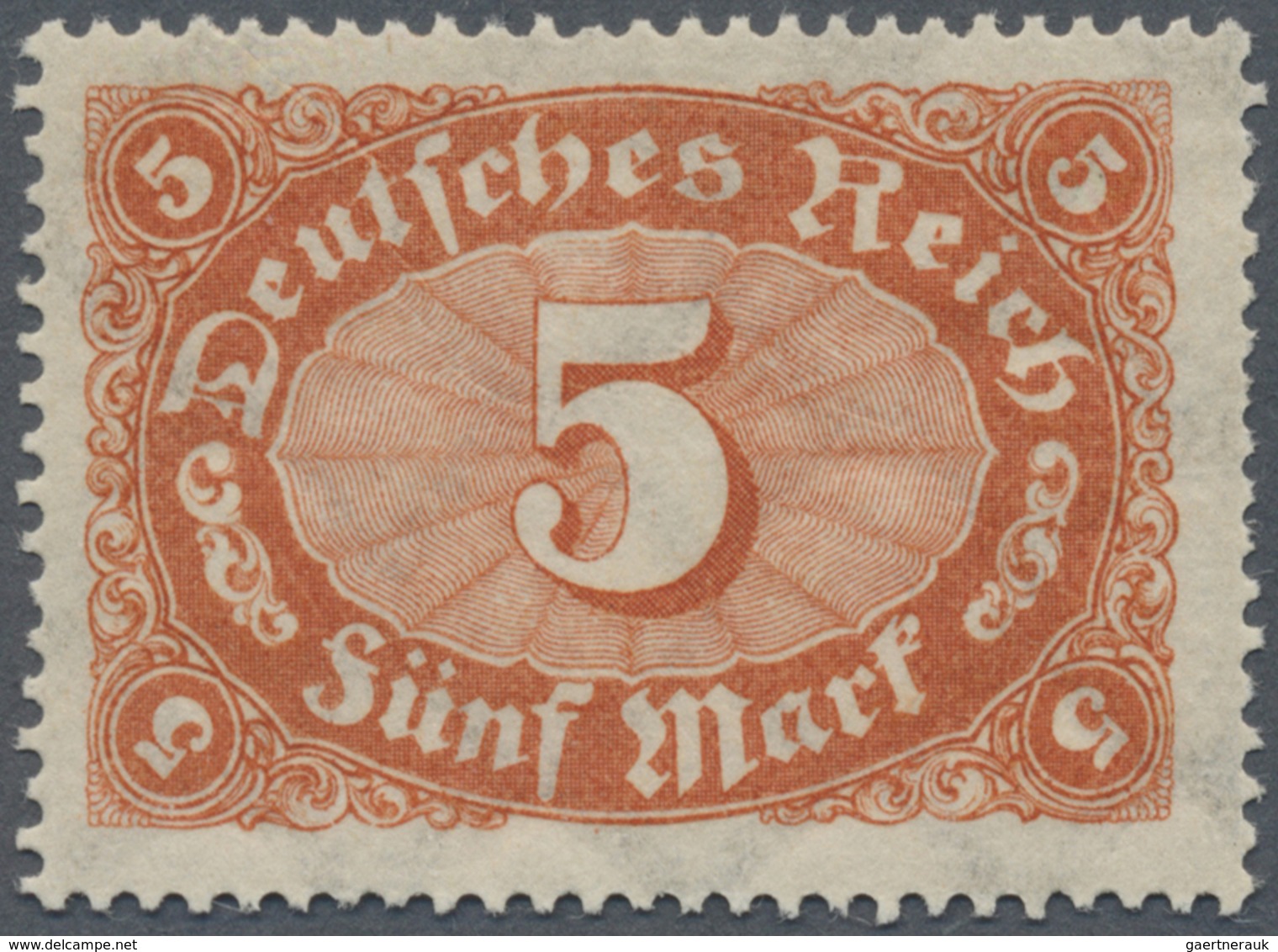 ** Deutsches Reich - Inflation: 1921: 5 Mk "schwarzrotorange", Rechts Unregelmässig Gezähnt, Signiert W - Storia Postale