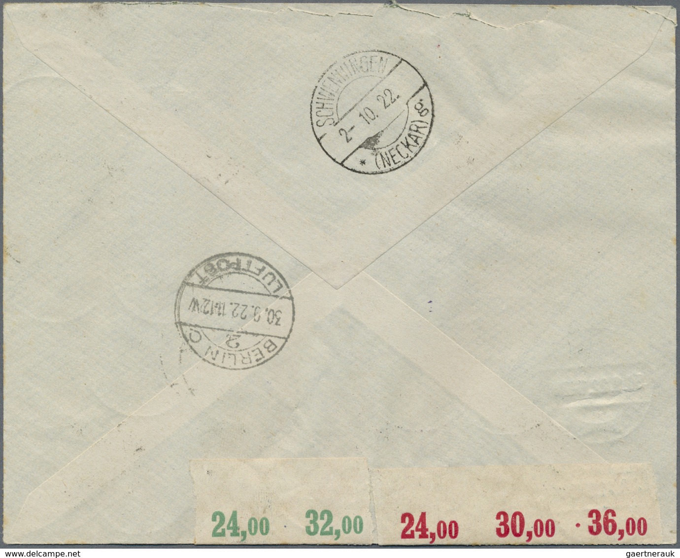 Br Deutsches Reich - Inflation: 1922, 6 X 50 Pf Sowie Je Ein 6er-Block 60 Pf Bzw. 80 Pf Holztaube, MiF - Storia Postale