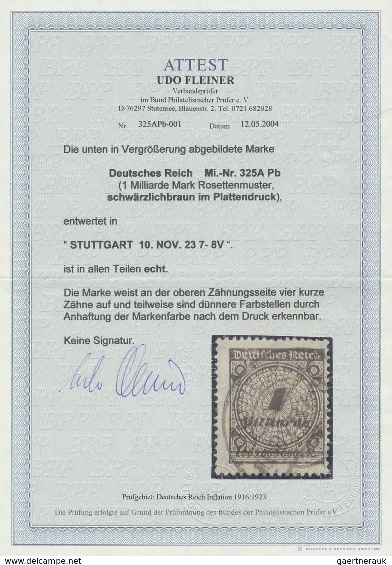 O Deutsches Reich - Inflation: 1923, Freimarken Im Korbdeckel-Muster, 1 Mrd M, Gezähnt Im PLATTENDRUCK - Storia Postale