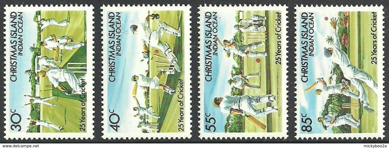 CHRISTMAS ISLAND 1984 SPORT CRICKET SET MNH - Christmas Island