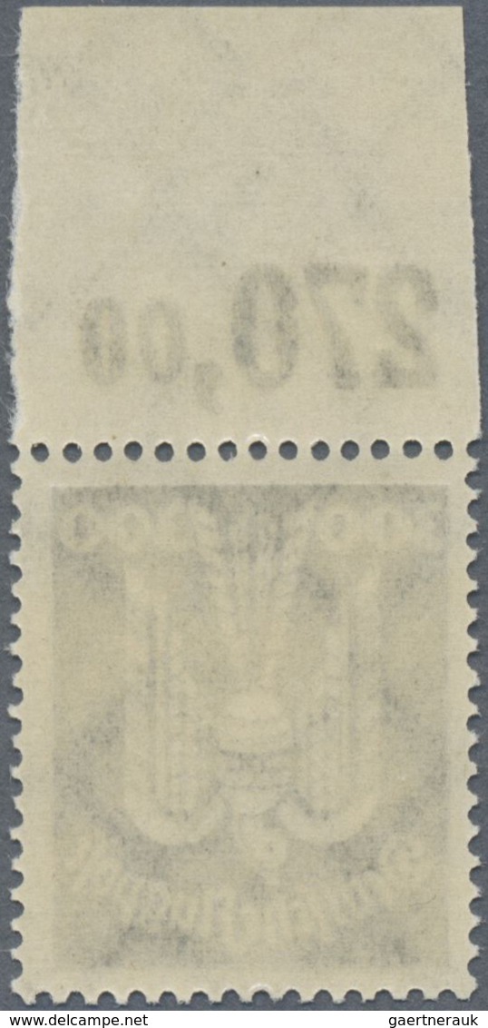 ** Deutsches Reich - Weimar: 1924, 300 Pfg. Flugpostmarke "Holztaube", Postfrisches Oberrandstück Mit W - Neufs