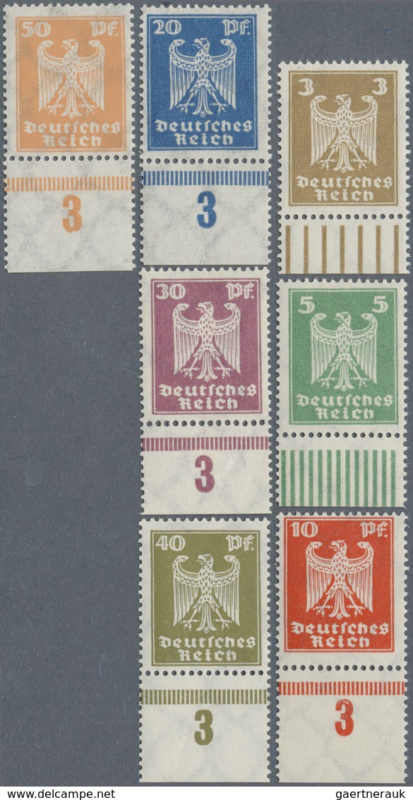 ** Deutsches Reich - Weimar: 1924, Luxus-Flugpost-Unterrandsatz, P/Walzendruck, Die Plattendruckwerte 1 - Neufs