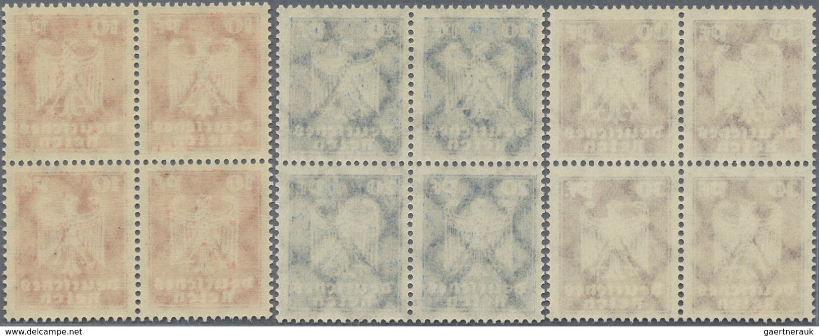 ** Deutsches Reich - Weimar: 1924, Serie Flugpost Luxus-4er-Blocks, Postfrisch. - Neufs