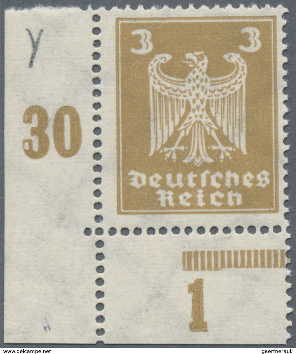 ** Deutsches Reich - Weimar: 1924, 3 Pf. Reichsadler Aus Der Linken Unteren Bogenecke, Postfrisch Mit L - Ungebraucht