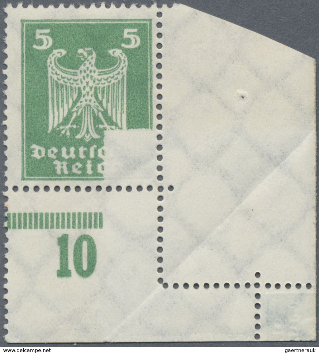 ** Deutsches Reich - Weimar: 1924, 5 Pfg. Reichsadler, Rechte Untere Bogenecke Durch Umschlag Nur Teilb - Ungebraucht