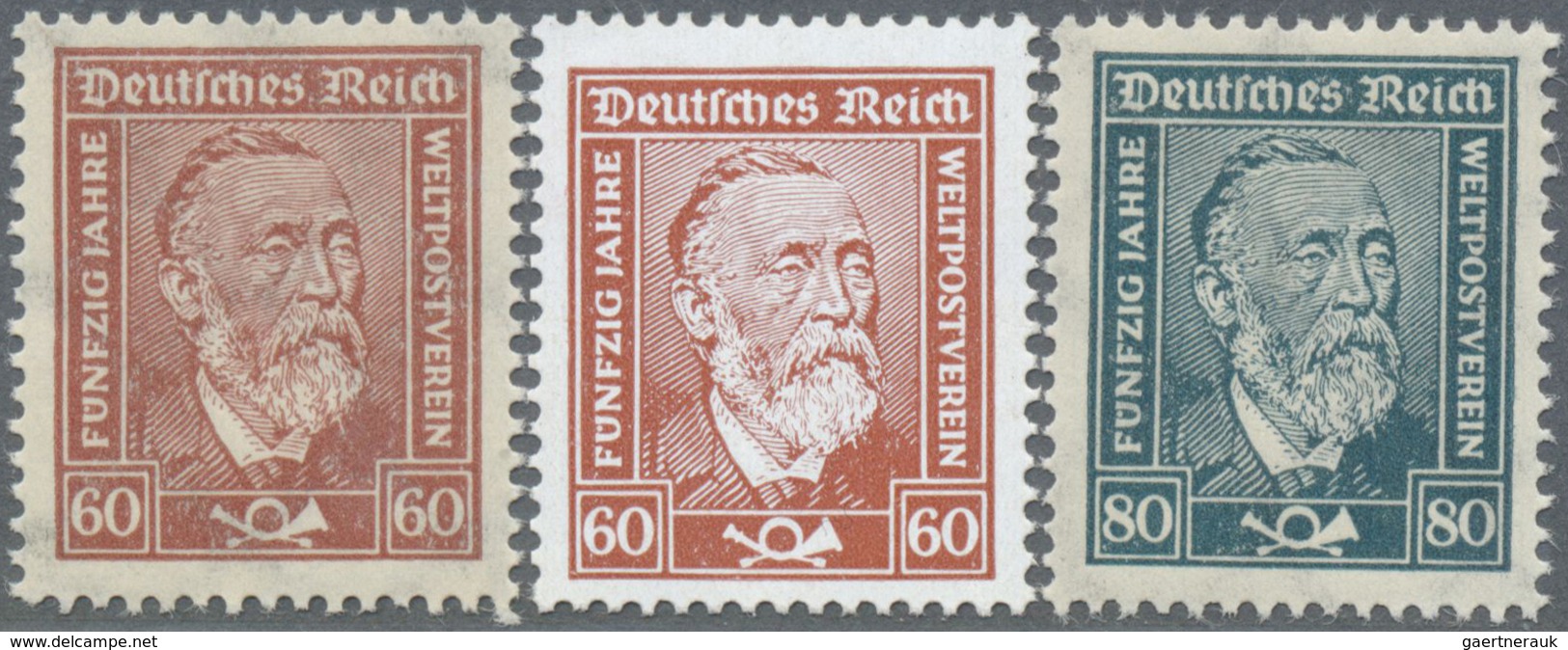 ** Deutsches Reich - Weimar: 1924, 60 Pfg. (362 X + 362 Y) Und 80 Pfg. 363 Postfrischer Luxussatz - Nuovi