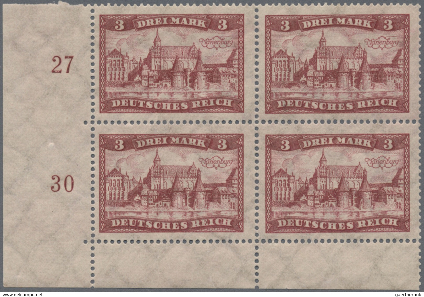 **/ Deutsches Reich - Weimar: 1924, Bauwerke, Höchstwerte 3 Und 5 Mark Je Im Postfrischen Viererblock. - Nuovi