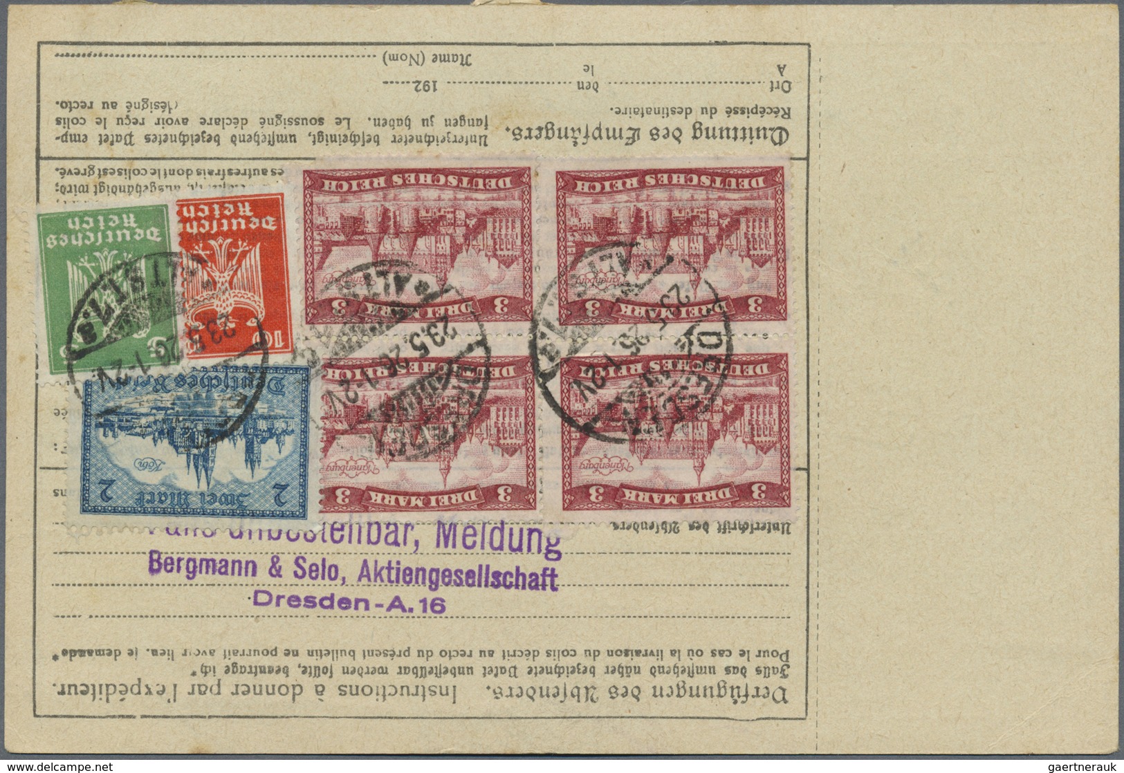 Br Deutsches Reich - Weimar: 1926: DRESDEN 7 / 23.5.26, Paketkarte Für Ein Paket "Eilboten" Und "dringe - Ungebraucht