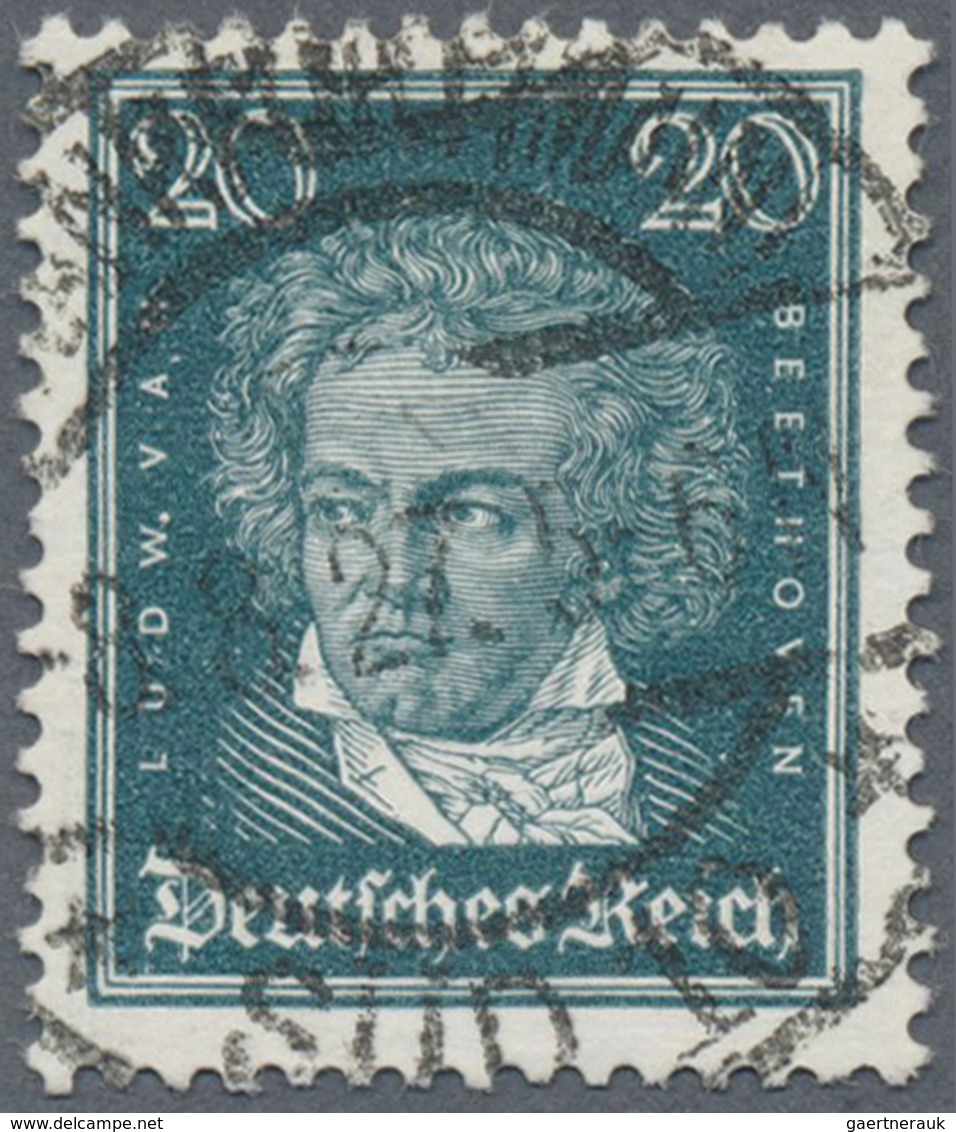 O Deutsches Reich - Weimar: 1926, Beethoven 20 Pf. Grünlichblau Mit Seltenem LIEGENDEN Wasserzeichen, - Nuovi