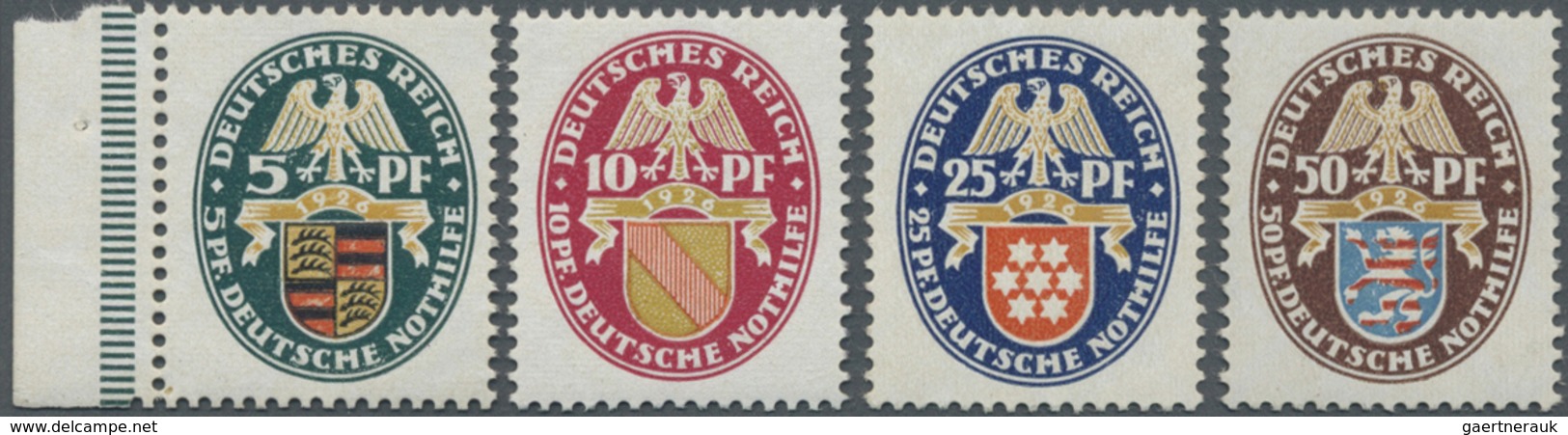 ** Deutsches Reich - Weimar: 1926, Deutsche Nothilfe: Landeswappen, Postfrischer Luxussatz Mit Befund D - Neufs