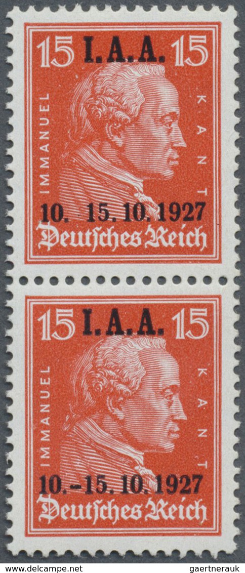 ** Deutsches Reich - Weimar: 1927, 15 Pfg. IAA, Perfekt Zentriertes Postfrisches Paar, Dabei Obere Mark - Nuovi