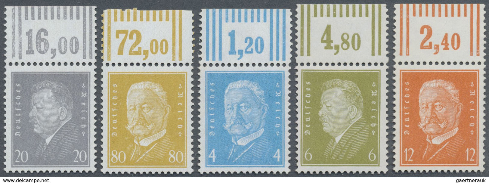 ** Deutsches Reich - Weimar: 1930, "Reichspräsidenten" Ungefaltete Luxus-OR-Stücke, 80 Pfg. Variante OR - Ungebraucht