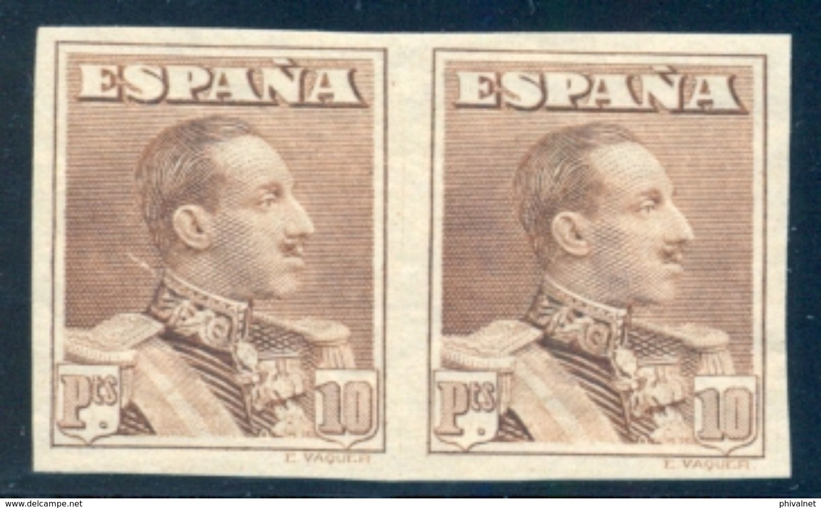 ALFONSO XIII , ED. 323 ** , PAREJA HORIZONTAL SIN DENTAR , EXCELENTE PIEZA. - Nuevos