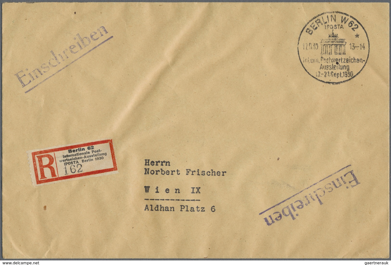 Br Deutsches Reich - Weimar: 1930, Iposta-Block Rs. Auf R-Brief Von "Berlin 17.9.30" Mit Entsprechendem - Nuovi