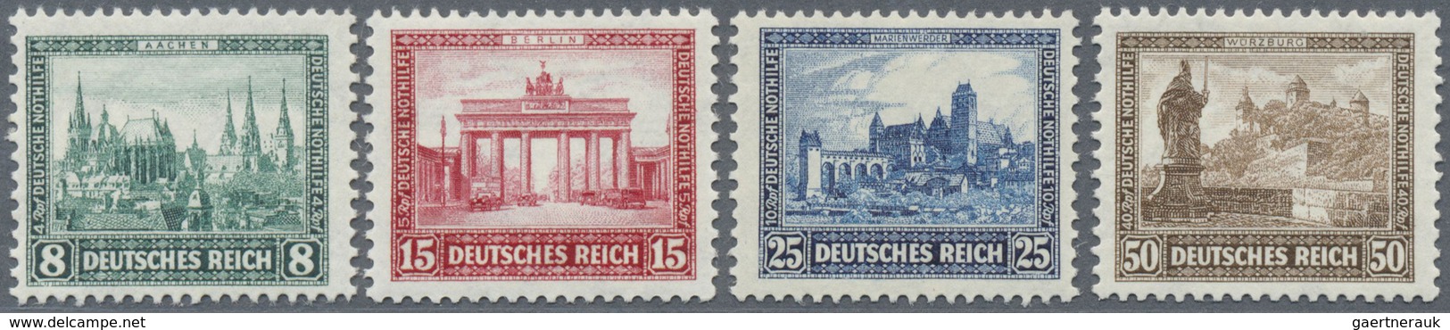 ** Deutsches Reich - Weimar: 1930, 8 Bis 50 Pfg. Bauwerke, Luxussatz - Ongebruikt