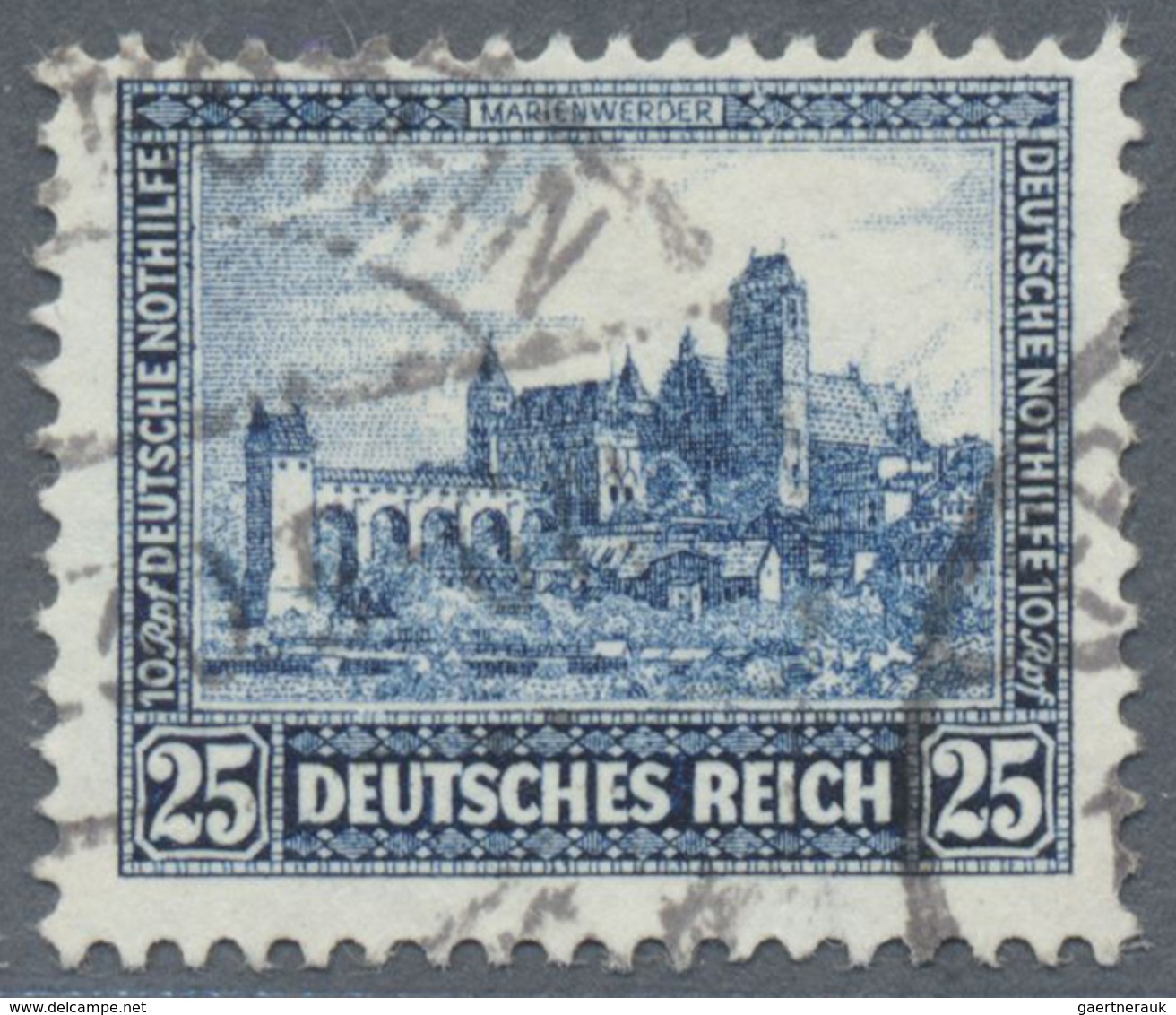 O Deutsches Reich - Weimar: 1930, 25 Pfg. Nothilfe In Besserer Farbe "blau", Sauber Gestempeltes Bedar - Ongebruikt