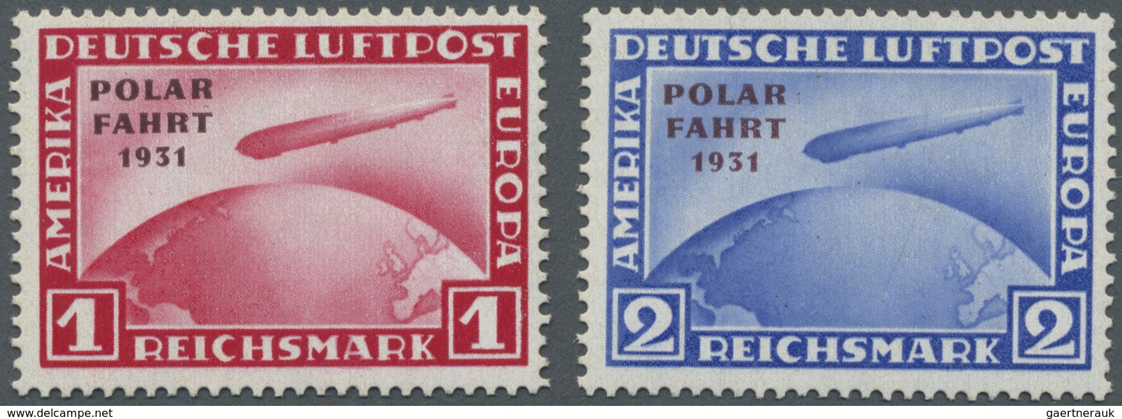 ** Deutsches Reich - Weimar: 1931, Zeppelin Polarfahrt Ohne Bindestrich, 1 M Und 2 M Je Postfrisch, Dop - Nuovi