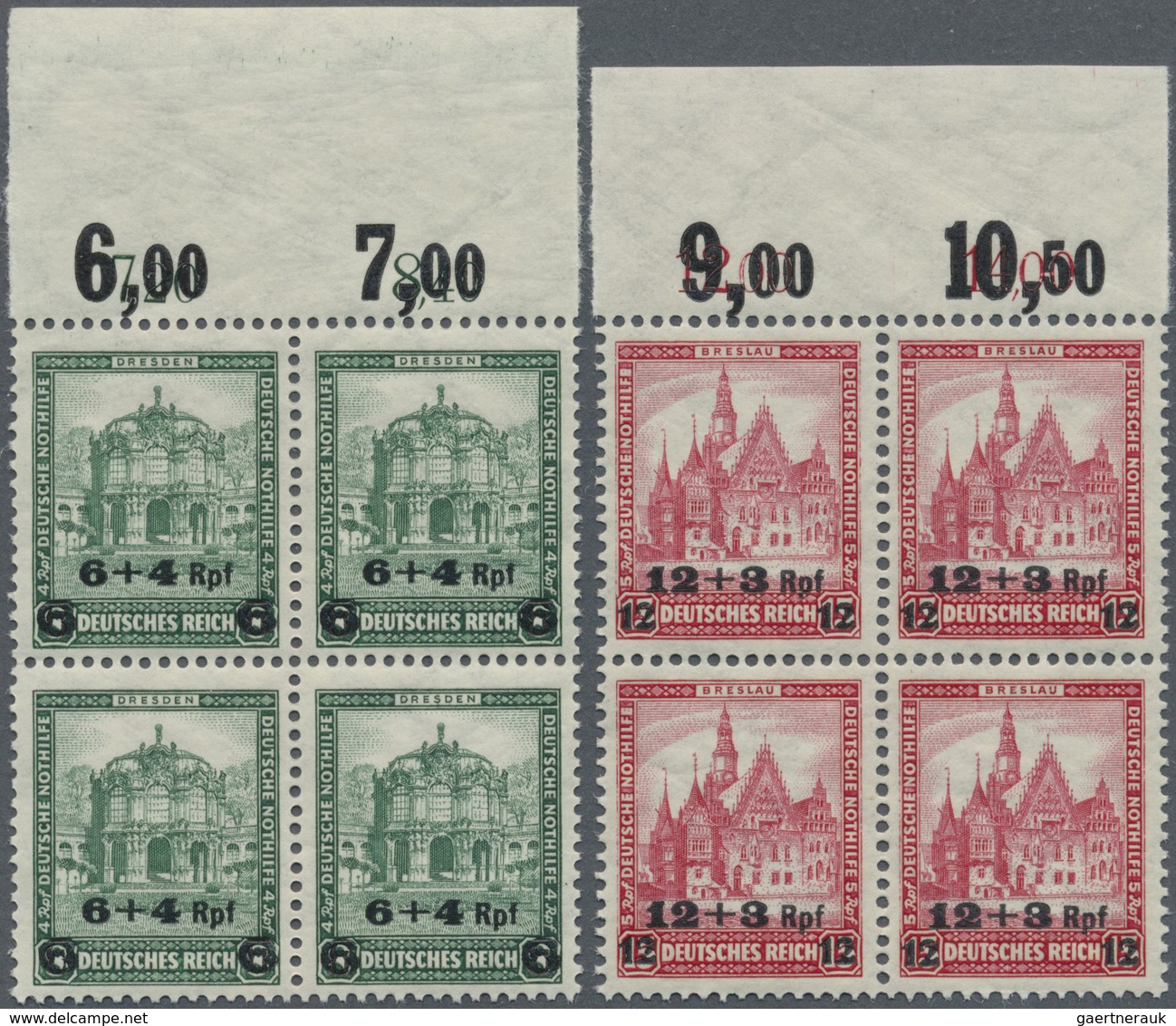 ** Deutsches Reich - Weimar: 1932, Deutsche Nothilfe Bauwerke, 6 Pfg. Und 12 Pfg. Mit Schwarzem Aufdruc - Nuovi