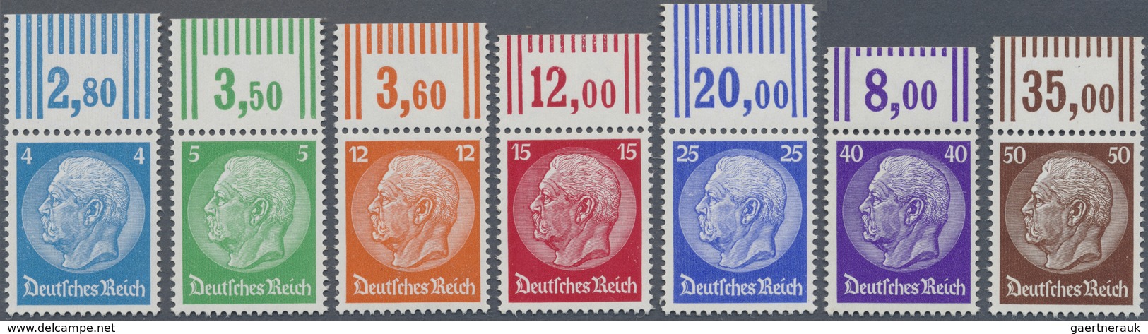 ** Deutsches Reich - Weimar: 1932, Satz Paul V. Hindenburg, Ungefalteter Oberrand-Satz Im Walzendruck ( - Nuovi