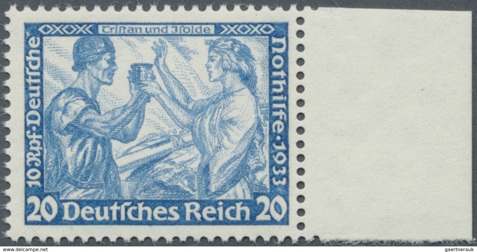 ** Deutsches Reich - 3. Reich: 1933, 20 Pfg. Nothilfe / Oper, Perfekt Zentriertes, Schneeweißes Rechtes - Neufs