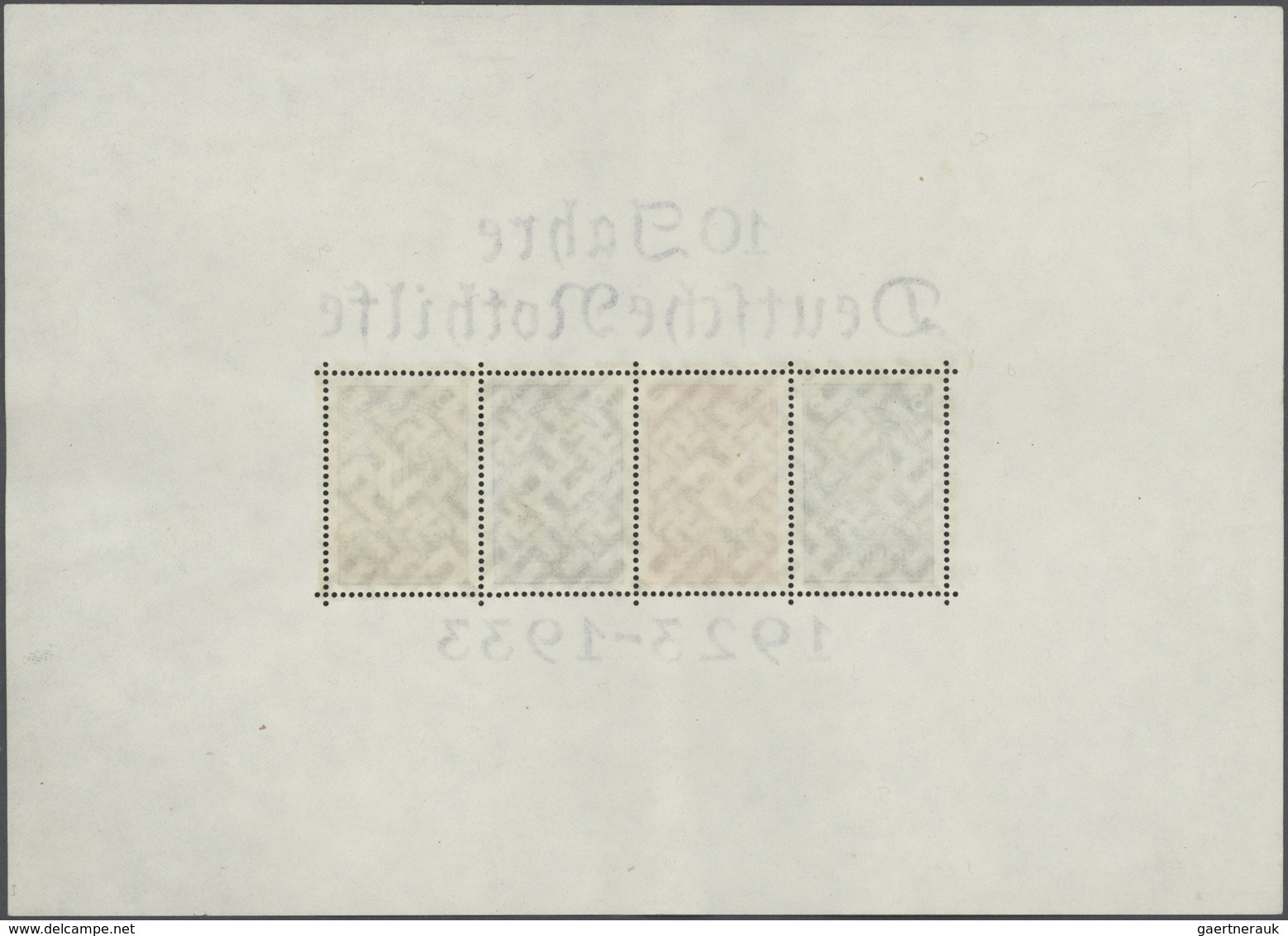 **/* Deutsches Reich - 3. Reich: 1933, Nothilfe-Blockausgabe In Originalgrösse, Marken Postfrisch, Minima - Ungebraucht