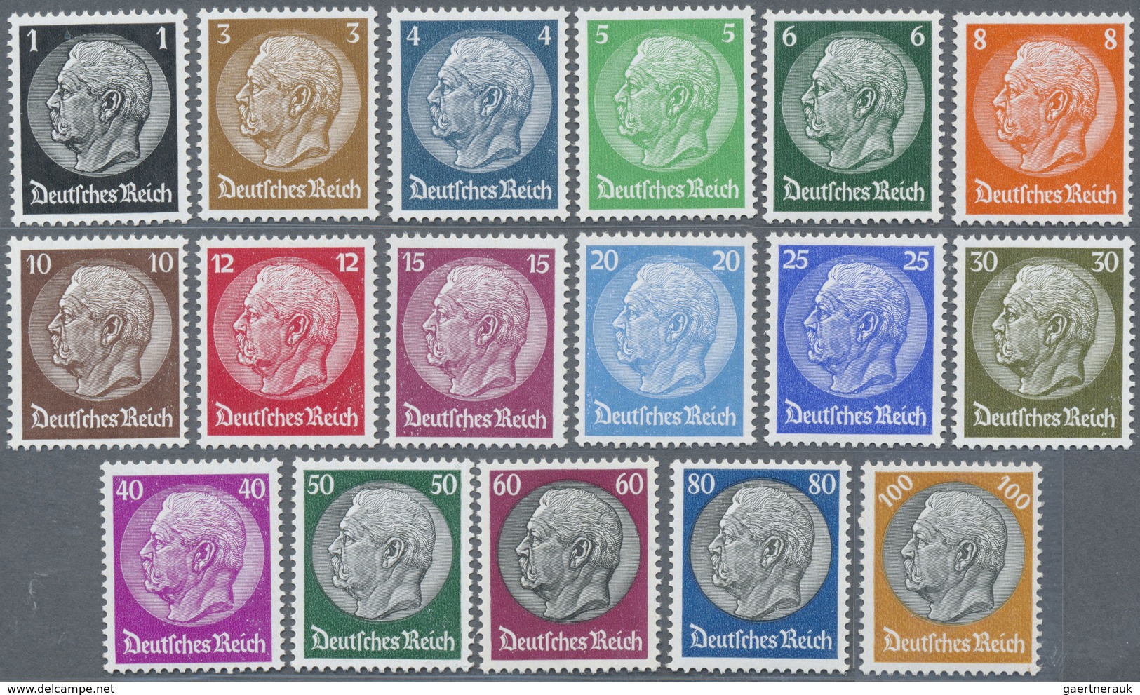 ** Deutsches Reich - 3. Reich: 1933, Serie Hindenburg Im Medaillon, 1x Seltene, Kaum Angebotene 1. Aufl - Neufs